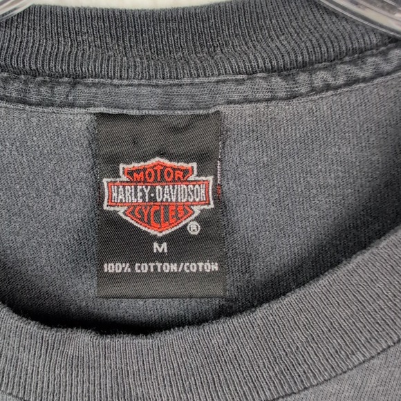 VTG Harley Davidson T-Shirt Men's Medium Gray Mancuso Houston TX Holoubek USA - Picture 3 of 9